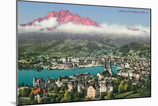 Lucerne with Mt. Pilatus, Switzerland-null-Mounted Art Print