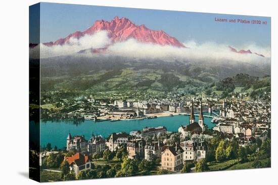 Lucerne with Mt. Pilatus, Switzerland-null-Stretched Canvas
