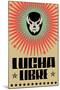 Lucha Libre - Wrestling Spanish Text - Mexican Wrestler Mask - Poster-Julio Aldana-Mounted Art Print