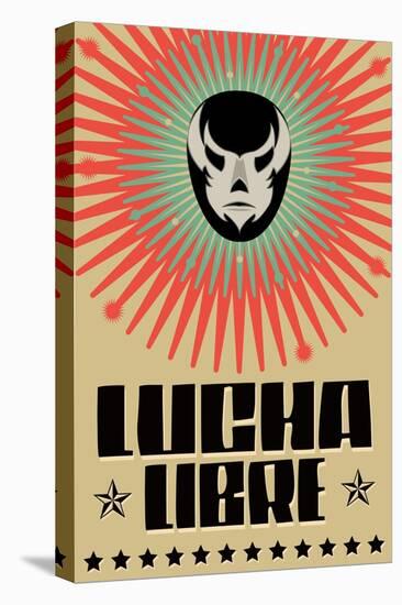 Lucha Libre - Wrestling Spanish Text - Mexican Wrestler Mask - Poster-Julio Aldana-Stretched Canvas