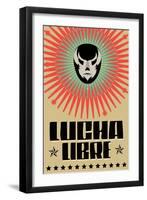 Lucha Libre - Wrestling Spanish Text - Mexican Wrestler Mask - Poster-Julio Aldana-Framed Art Print
