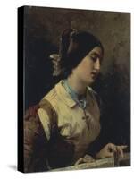 Lucia, a Lombard Woman-Domenico Induno-Stretched Canvas