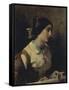 Lucia, a Lombard Woman-Domenico Induno-Framed Stretched Canvas