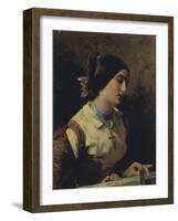 Lucia, a Lombard Woman-Domenico Induno-Framed Giclee Print