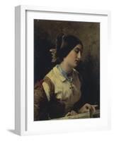 Lucia, a Lombard Woman-Domenico Induno-Framed Giclee Print
