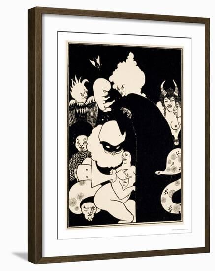 Lucian's Strange Creatures, Illustration from "Lucian's True History," circa 1894-Aubrey Beardsley-Framed Giclee Print