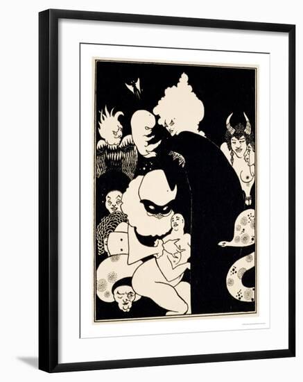 Lucian's Strange Creatures, Illustration from "Lucian's True History," circa 1894-Aubrey Beardsley-Framed Giclee Print