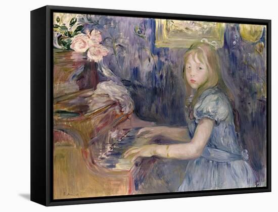 Lucie Leon at the Piano, 1892-Berthe Morisot-Framed Stretched Canvas
