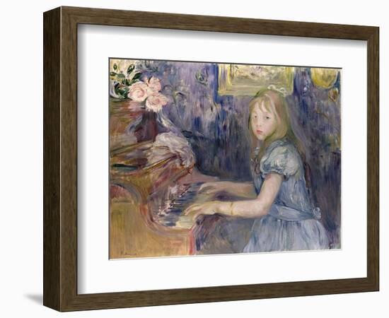 Lucie Leon at the Piano, 1892-Berthe Morisot-Framed Giclee Print