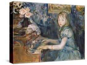 Lucie Leon at the Piano, C.1892-Berthe Morisot-Stretched Canvas