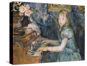 Lucie Leon at the Piano, circa 1892-Berthe Morisot-Stretched Canvas