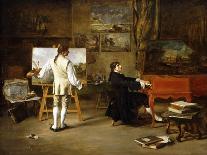 Pergolese in the Studio of Joseph Vernet, 1880-Lucien Alphonse Gros-Framed Premium Giclee Print