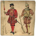 Beefeater and Spanish Soldier, 19th Century-Lucien Besche-Mounted Giclee Print