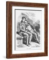 Lucien De Rubempre and David Sechard, Illustration from 'Les Illusions Perdues' by Honore De Balzac-French School-Framed Giclee Print