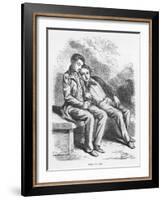 Lucien De Rubempre and David Sechard, Illustration from 'Les Illusions Perdues' by Honore De Balzac-French School-Framed Giclee Print