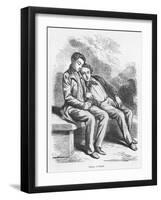 Lucien De Rubempre and David Sechard, Illustration from 'Les Illusions Perdues' by Honore De Balzac-French School-Framed Giclee Print