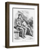 Lucien De Rubempre and David Sechard, Illustration from 'Les Illusions Perdues' by Honore De Balzac-French School-Framed Giclee Print