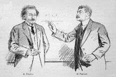 Albert Einstein Scientist with Paul Painleve-Lucien Jonas-Art Print