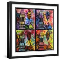 Lucille 4X, Guitars, Four Up, String Instruments, Music, Rock, Pop Art, 4 square, Psychedelic-Russo Dean-Framed Giclee Print