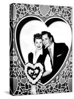 Lucille Ball, Left, and Desi Arnaz, Wishing their Fans a Happy Valentine's Day, 1956-null-Stretched Canvas