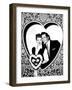 Lucille Ball, Left, and Desi Arnaz, Wishing their Fans a Happy Valentine's Day, 1956-null-Framed Photo