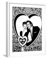 Lucille Ball, Left, and Desi Arnaz, Wishing their Fans a Happy Valentine's Day, 1956-null-Framed Photo