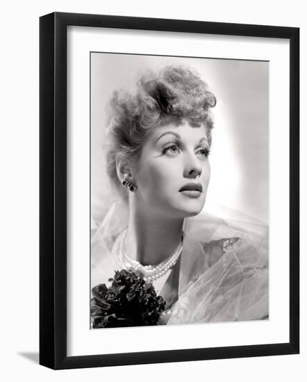 Lucille Ball Portrait with Gauze, 1940's-null-Framed Photo