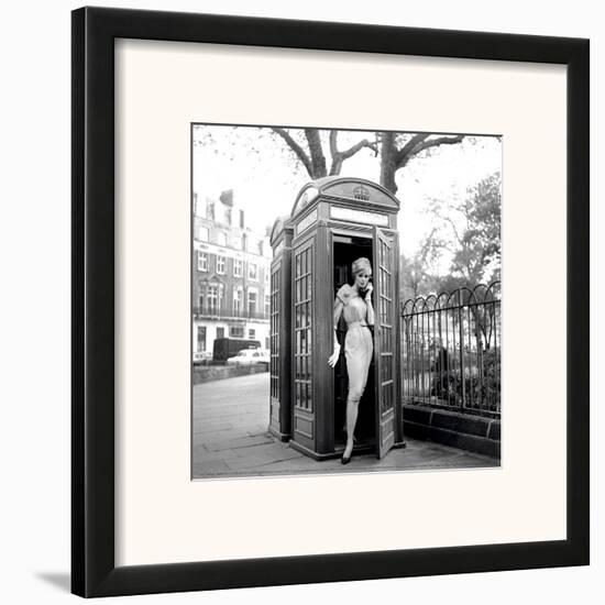 Lucinda in a Telephone Box, London, 1959-Georges Dambier-Framed Art Print