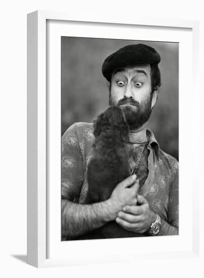 Lucio Dalla Grimacing at a Dog-null-Framed Giclee Print