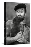 Lucio Dalla Grimacing at a Dog-null-Stretched Canvas