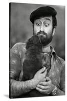 Lucio Dalla Grimacing at a Dog-null-Stretched Canvas