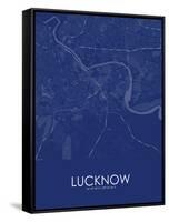 Lucknow, India Blue Map-null-Framed Stretched Canvas