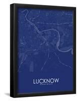 Lucknow, India Blue Map-null-Framed Poster