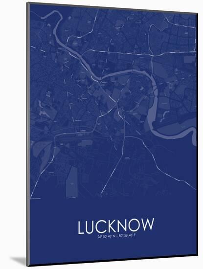 Lucknow, India Blue Map-null-Mounted Poster