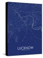 Lucknow, India Blue Map-null-Stretched Canvas