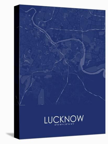 Lucknow, India Blue Map-null-Stretched Canvas