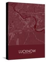 Lucknow, India Red Map-null-Stretched Canvas