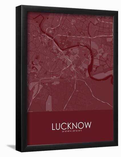 Lucknow, India Red Map-null-Framed Poster