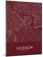 Lucknow, India Red Map-null-Mounted Poster