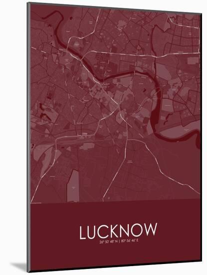 Lucknow, India Red Map-null-Mounted Poster