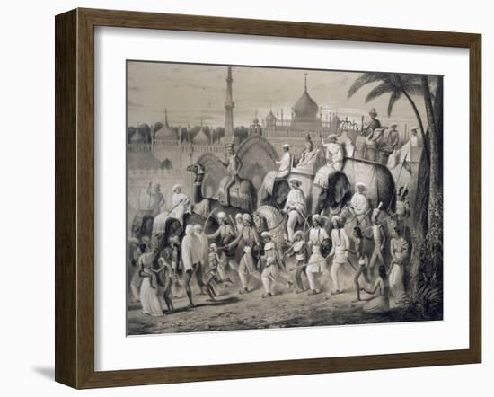 Lucknow, the Principal Street, from 'Voyages in India', 1859 (Litho)-A. Soltykoff-Framed Giclee Print