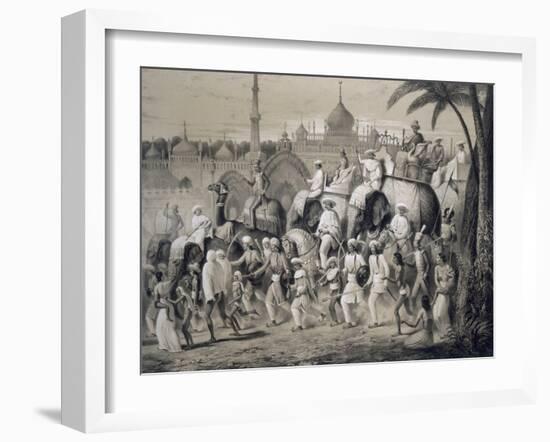 Lucknow, the Principal Street, from 'Voyages in India', 1859 (Litho)-A. Soltykoff-Framed Giclee Print