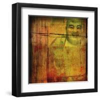 Lucky Buddha II-Ricki Mountain-Framed Art Print