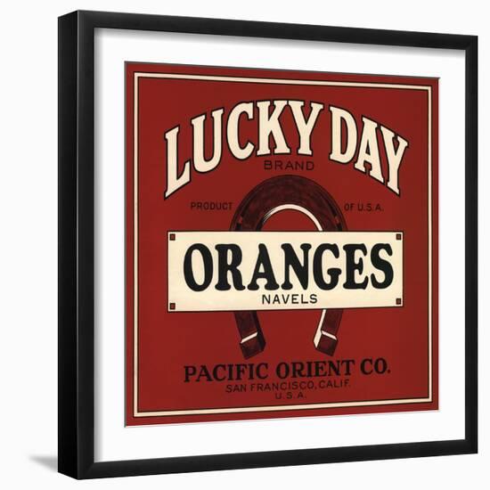 Lucky Day Brand - San Francisco, California - Citrus Crate Label-Lantern Press-Framed Art Print