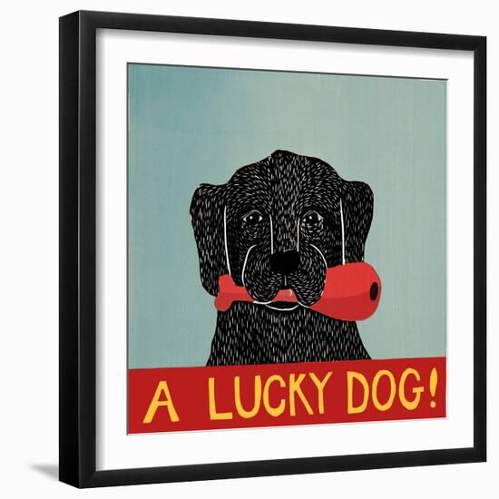 Lucky  Dog Black Backup-Stephen Huneck-Framed Giclee Print