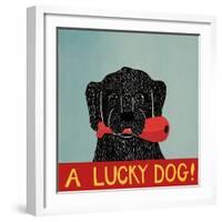 Lucky  Dog Black Backup-Stephen Huneck-Framed Giclee Print