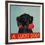 Lucky  Dog Black Backup-Stephen Huneck-Framed Giclee Print