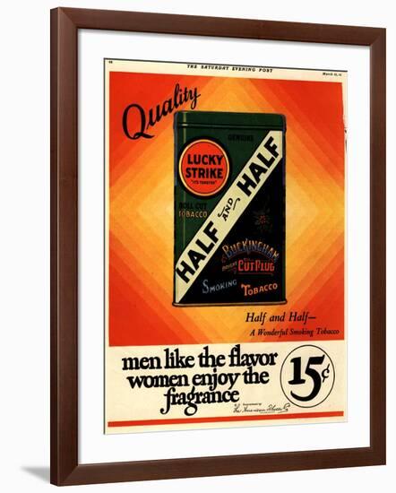 Lucky Strike, Cigarettes Smoking, USA, 1930-null-Framed Giclee Print