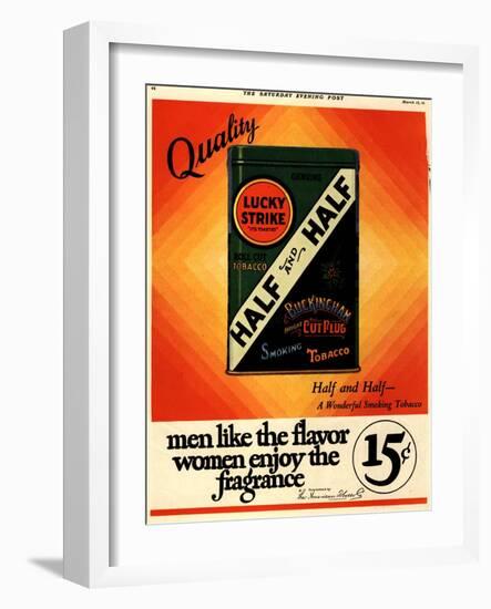 Lucky Strike, Cigarettes Smoking, USA, 1930-null-Framed Premium Giclee Print