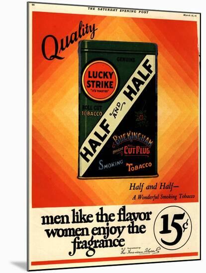 Lucky Strike, Cigarettes Smoking, USA, 1930-null-Mounted Giclee Print